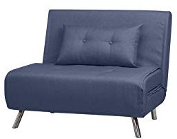 Schlafsessel Jugendsessel Gästebett Kindersessel Klappsessel Kunstleder und Stoff (Beinen Maxi, Blau)