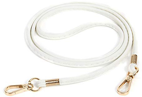 Crossbody Taschenkette Geldbörsen Kette Riemen Ersatzkette Dünner Weicher PU Leder für kleine Tasche,börse,Clutch,Handyhülle (Weiß - Gold)
