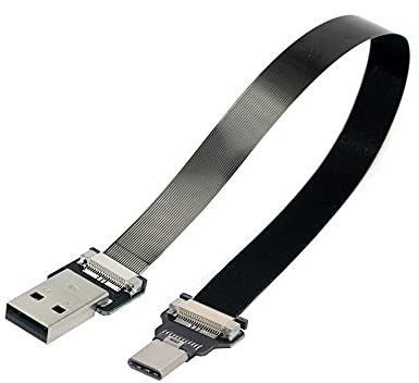xiwai Cable FPC plano delgado de datos USB 2.0 tipo A macho a USB-C tipo C macho de 0,5 m para FPV, disco y teléfono