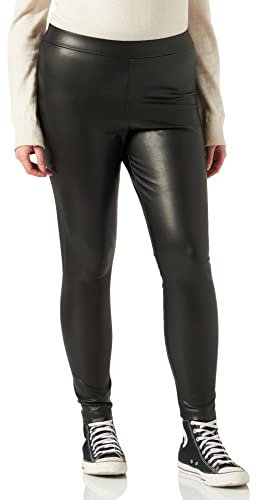 VERO MODA Damen VMGANA MW PL Legging NOOS, Black, XS/34
