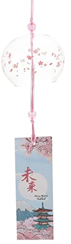 SOIMISS Japanische Glas Windspiel Windglocke Amulett Glücksbringer Baumschmuck Autospiegel Glaskugel Anhänger Hängedeko für Auto Dekoration Outdoor Balkon Draußen Terrassen Garten Deko Hänger