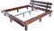 CHYRKA® Massivholzbett Balkenbett Doppelbett Massivholz LEMBERG Loft Vintage Industrie Design Handmade Holz Glas Metall (100 x 200 cm)