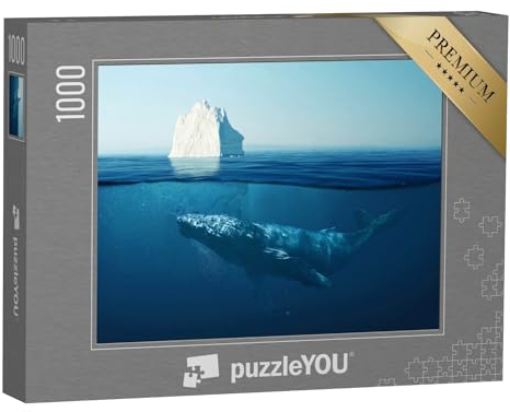 puzzleYOU: Puzzle 1000 Teile „Eisberg im Ozean unter Wasser mit einem Wal“ – aus der Puzzle-Kollektion Eisberge