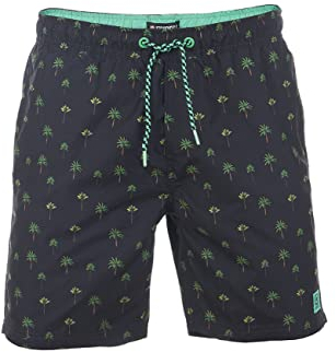 riverso Badehose Herren RIVKai Regular Fit Badeshorts Schwimmhose Sporthose Kurze Hose Shorts Tunnelzug Taschen Sommer Strand Schwarz M, Größe:M, Farbe:Black-Flashy Green (64005)