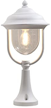 Konstsmide Landhaus LED Sockelleuchte, Laterne für außen Höhe 54cm, weiß