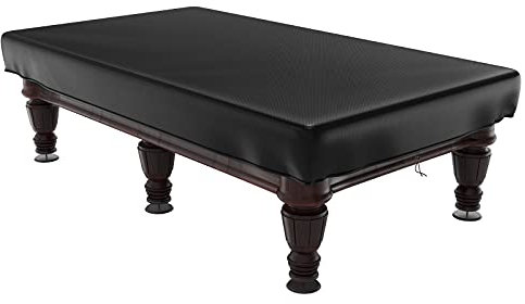 Billiard Pool Table Cover,6/7 FT Snooker Pool Table Dust Cover, , Heavy Duty Oxford Fabric Anti-UV Tear Resistant Windproof Water Resistant, Black (255x143x21cm)