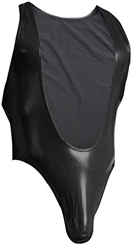 Zhiyao Herren Bodysuit Body Unterwäsche Männer Strand Jumpsuit Stretch Stringbody Einteilig Reizwäsche Overall Sport G-String Tanga Sexy Badehose Bikini Outfits Erotik Dessous Set A-Schwarz,M