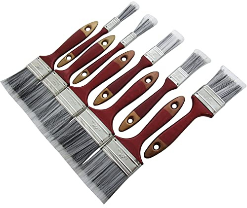 Synthetic Bristle Paint Brushes for All Paint Types - Pack of 3 x 12mm /½in