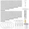 Swpeet Kit di 60 campanelli a vento con filo da 91,4 m e ganci girevoli
