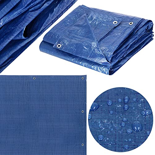 SPRINGOS Lona de protección con ojales, 4 x 8 m, para arenero, leña, muebles de jardín, PE 60 g/m2
