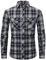 PADOLA Hemd Herren Kariertes Hemd Langarm Flanellhemd Button Down Holzfällerhemd Karohemd Oktoberfest Plaid Shirt Winterhemd Trachtenhemd Arbeitshemd Freizeithemden für Herren (1 Weiß, M)