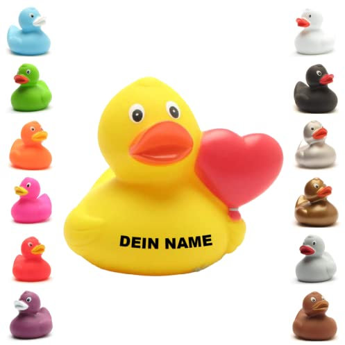 Badeente - personalisierbar (Herzballon Ente)