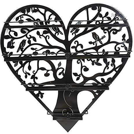 Nail Polish Rack, Wall Mounted Heart shape Nail Polish Storage Rack Holder Display Stand for Nail Salon(Black trumpet 60 high)