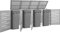 Yolola Edelstahl Mülltonnenbox 4er Mülltonnenverkleidung 4 Tonnen Metall Müllcontainer Mülltonnenschrank Müllbox Draußen,Abschließbar, Deckel und Federn Grau 4 Tonnen-276.5 x 77.5 x 115.5 cm