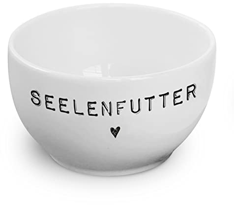 BAVAREGOLA Porzellan Dip Schale SEELENFUTTER - hochwertige Schönwald Porzellan Schüssel 250ml - Bowl für Snacks, Süßigkeiten, Dessert, Saucen und Dips - elegantes Geschenk für Frauen