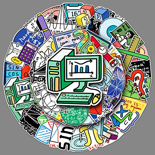 50 Stück Mathematische Formel Aufkleber Cute Funny Wasserdicht Mathe Aufkleber für Laptop Motorrad Skateboard Auto Fahrrad Scrapbook Gepäck,Vinyl Mathematik Sticker für Kinder Teenager Mädchen