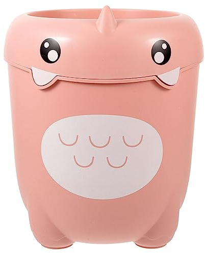 Alipis Dinosaur Trash Cans Cartoon Wastepaper Basket Garbage Can Childrens Room Trash Bin Plastic Rubbish Bin Cute Lidless Waste Can Garbage Container Bin Pink