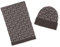 Michael Kors Schal & Mütze SET I Winterschal I Beanie I Wollschal I Wintermütze I One Size I Weiche Acrylwolle I Logo I Grau-Schwarz Metallic I Geschenkkarton 8824