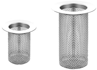 UtySty Abflusssieb für Waschbecken, Haarfänger, Duschabflusssieb, Edelstahl, langer Zylinder, Netzsieb, Siebkorb, Filterfalle für Badezimmer, Waschbecken, Hauswirtschaftsraum, Waschküche, Wohnmobil