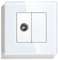BSEED Presa a Muro Standard EU 1/2 Presa Coassiale per Antenna TV da Incasso e 1/2 Pannello Vuoto, Bianco 86mm