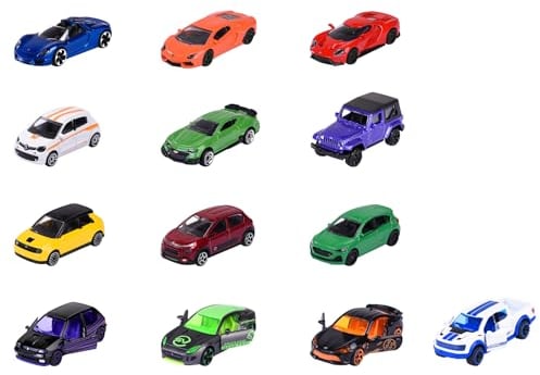 Majorette - Modellauto-Set (13 Autos) - Mega-Pack mit 9 Street Cars und 4 Fahrzeugen aus der Limited Edition 10, Spielzeugautos aus Metall mit Freilauf, je 7,5 cm, für Kinder ab 3 Jahre