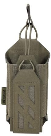 EXCELLENT ELITE SPANKER Tactical Molle Radio Pouch Nylon Adjustable Walkie Talkie with Elastic Cord Radio Holster for Police Security Rescue(RGN)