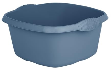 M1SS 32cm Plastic Square Washing Up Bowl Sink Tidy Basin Mixing Kitchen Caddy 9L Litre Serving Bowls (Navy Blue)