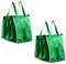 AUSYIWI 2er-Pack einkaufstasche faltbar, Tragetasche,shopping bag, einkaufstasche für alle gängigen Einkaufswagen, 25 x 35,5 cm, grün