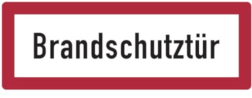 Dreifke® Aufkleber Feuerwehrschild, Brandschutztür - DIN 4066 | 148x52 mm, 1 Stk