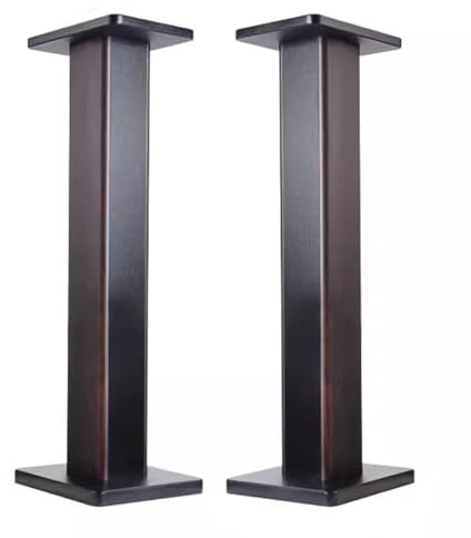 Speaker Stands Wood Speaker Stands 1 Pair Speaker Stand Surround Sound Stand Wooden HIFI Rack Bookshelf Box Tripod For Home Theaters (Color : Brown-B, Size : 30cm/11.8inches)