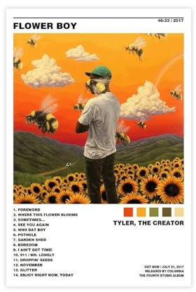 NTRECS Tyler The Creator Vintage-Poster mit Blumenjunge, 7 Stück, Leinwand-Poster, Schlafzimmer-Dekor, Sportlandschaft, Büro, Raumdekoration, Geschenk, ungerahmt, 30 x 45 cm