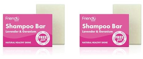 Handmade Natural Lavender & Geranium Shampoo Bar - Relaxing, Rich, Nourishing 95g (Pack of 2)