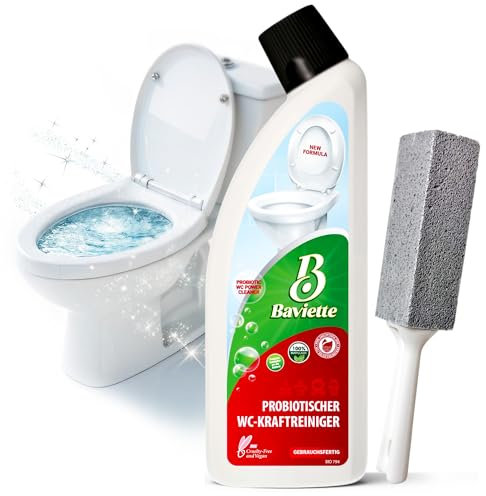 Baviette Pro-Cleaning WC-Kraftreiniger mit Probiotika und Bimsstein für eine umweltfreundliche Toilettenpflege – für ein frisches, sauberes Badezimmer ohne hartnäckige Ablagerungen! (750ml)