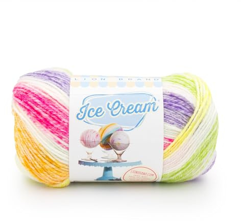 Lion Brand Yarn Ice Cream Baby Yarn Knitting Crochet Passion Fruit 1 Pack