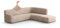 PAULATO - Ecksofa-Husse mit rechter Halbinsel aus einfarbiger Mikrofaser, bi-elastisches, kratzfestes und maschinenwaschbares Gewebe, patentierte WavyTech-Technologie, Made in Italy - Taupe