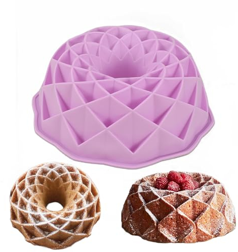 Gugelhupfform Silikon, 23cm Silikon Backform Gugelhupf, Kuchenbackform Tortenformen Spiral Napfkuchen Kuchen Backform Antihaft, Kuchenbackform Silikonform für Gugelhupf, Götterspeise, Gelatine