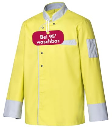 Clinotest Herren Langarm Kochjacke – 95°C waschbar & kochfest, Bäckerjacke mit Druckknopfverschluss, 65% Polyester, 35% Baumwolle, Pflegeleichte Kochkleidung für Gastronomie & Restaurant