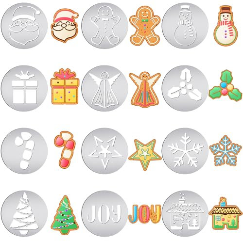 Nuenen 12-teiliges Weihnachtspresse-Set, Plätzchenpresse, Scheiben, Edelstahl, Plätzchenschablonen, Metall-Keksform-Schablonen zum Backen, Feiertagskuchen, Weihnachten, Geburtstag, Kuchendekoration,