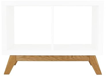 HORST Untergestell für 2er Kallax Regal - Elegantes Massivholzgestell für I K E A Schrank - Möbelfüße - FSC-Zertifiziert - Eiche geölt, 76 x 38 cm