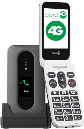 Doro Leva L31 Nicht gesperrtes Mobiltelefon für Senioren – Externer Bildschirm zur Anruferkennung – Leistungsstarker HD-Sound – Kamera – Hilfstaste mit GPS – Faltbares Mobiltelefon ohne Internet