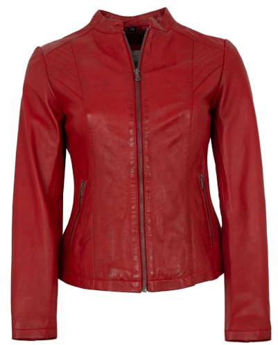 7eleven - Damen Lederjacke Lammnappa rot