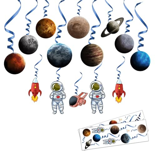milaosk Wandtattoo Weltraum Dekoration Kinder Wandaufkleber Planeten Spiralen Deko Wandsticker Wanddek für Kindergeburtstag Partyzubehör Festivalfeier