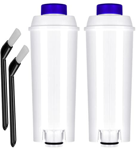 Wasserfilter für De'Longhi, Kaffee Wasserfilter, Ersatz für De'Longhi Kaffeevollautomat DLSC002 ECAM, Eletta, ETAM Autentica Esam, mit 2 Bürsten, 2Stück