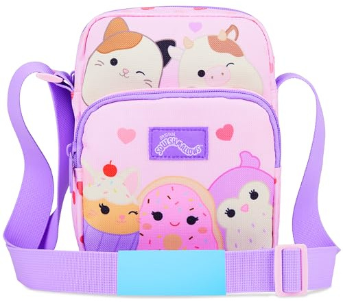 Squishmallows Cross Body Bag for Kids and Teens Cute Shoulder Sling Bag Cam The Cat Phone Mini Backpack for Travel Money Holiday