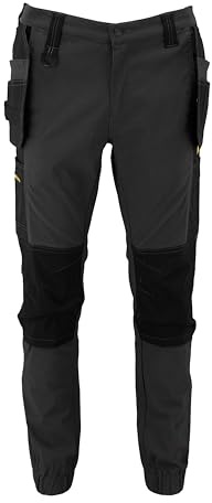 DEWALT Pritchard Men's Regular Fit, Tapered Leg, Elasticated Hem, Holster Pocket, Pro-Stretch Work Trousers
