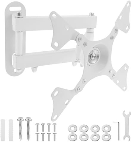 TV Wall Bracket for Most 14-32 Inch TVs Adjustable Walls Mounting Stand Extension Heavy Duty Arm Mount Bracket Swivels Tilts TVs Wall Mount for Flat & Curved TV，VESA 75x75mm to 200x200mm up to 20kg