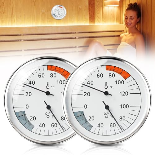 2 termometri per sauna, igrometro 2 in 1, termoigrometro per sauna, igrometro e termometro, per sauna, bagno, non sono necessarie batterie