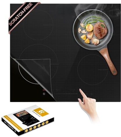 KitchenRaku Transluzent Induktionsmatte 90x54cm,Induktionsschutzmatte,Herdabdeckplatte, Herdabdeckung Induktionsfeld, Induktionsmatte, Herdplatten Abdeckungen