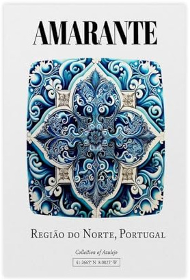 QOTOPGPG Amarante, Região Do Norte, Portugal, traditionelles Fliesen-Poster, Schlafzimmerdekoration, Landschaft, Büro, Raumdekoration, Geschenk, 40 x 60 cm