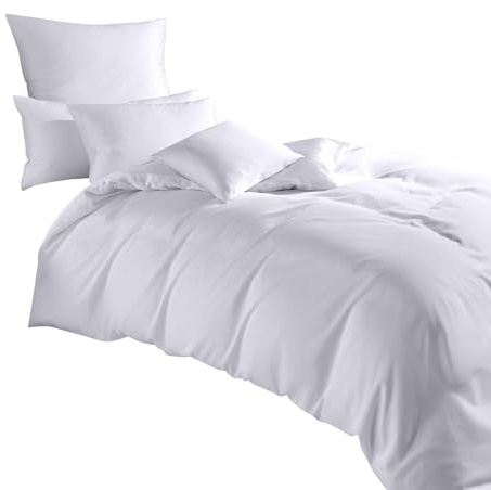 Traumschlaf Tencel™ Lyocell Bettwäsche Uni · 100% Lyocell · Seidig-weich & atmungsaktiv · Temperaturausgleichend · Pflegeleicht & langlebig · Mit Reißverschluss 140x200 cm + 70x90 cm, Weiss